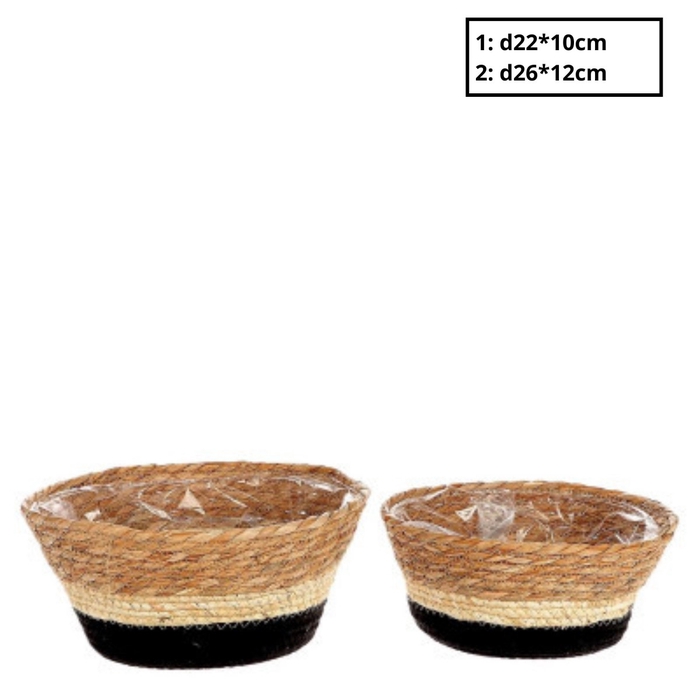 <h4>Basket sets Makka tray S/2 d26*12cm</h4>