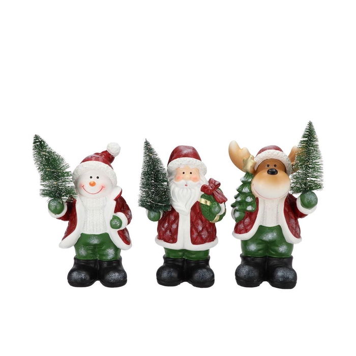 <h4>Yule Santa Snowman Led Ass 12x9x20cm</h4>