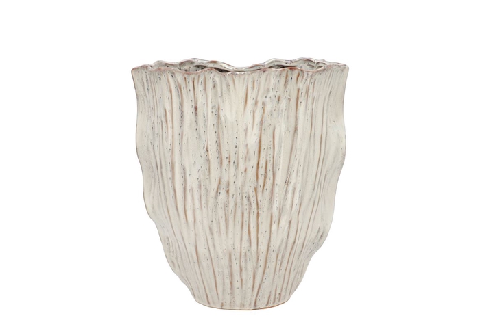 <h4>Lima White Vase Oval Double 24x13x26cm</h4>