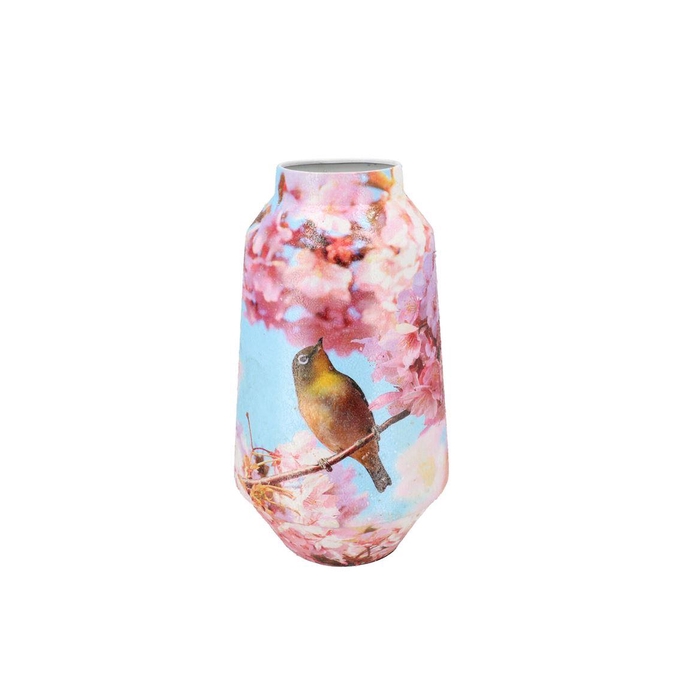 <h4>April Bird Blue Vase Iron 20x20x39cm</h4>