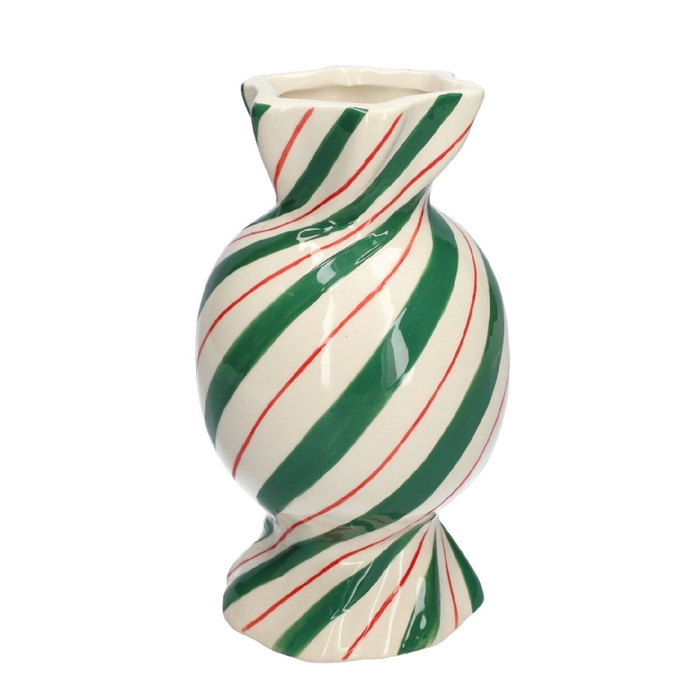 <h4>Kerst Keramiek Candy vaas d7.5/11.5*20cm</h4>