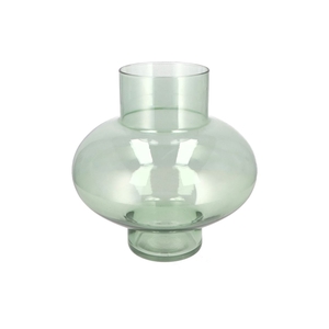 Mira Green Glass Bulb Low Vase 30x30x30cm