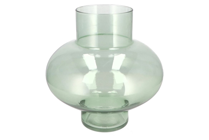 Mira Green Glass Bulb Low Vase 30x30x30cm