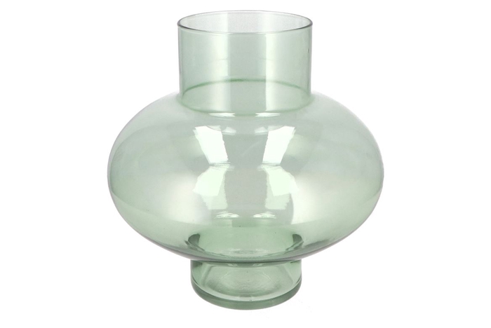 Mira Green Glass Bulb Low Vase 30x30x30cm Nm