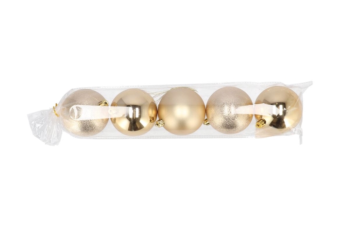 Deco Unbreakable Gold Ball Set 5 80mm