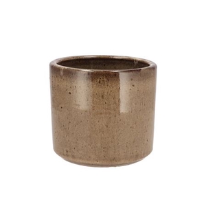 Javea Cilinder Pot Glazed Taupe 17x15cm