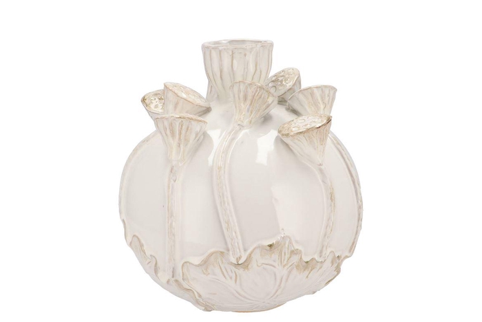 <h4>Mara White Vase Bol Lotus 26x26x26cm Nm</h4>