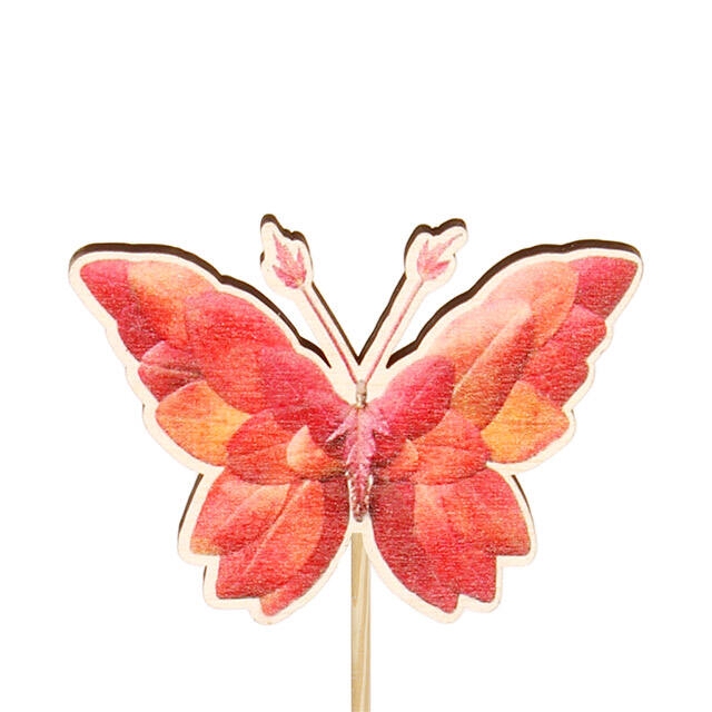 <h4>Pick butterfly Lisa wood 5x8cm+12cm stick</h4>