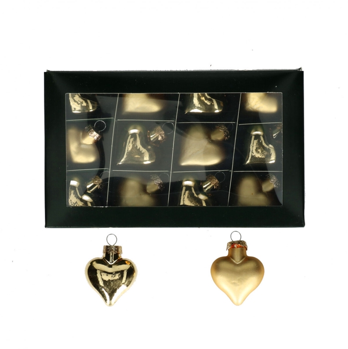 <h4>Kerstbal Bal  40mm hart x12</h4>