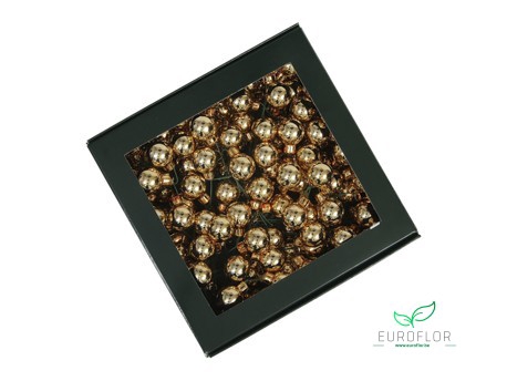 KERSTBAL GLASS 20MM ON WIRE 144PCS BRIGHT GOLD SHINY