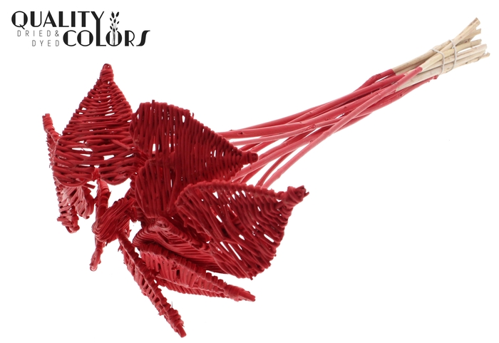 Lata Heart 8cm on stem Hat type Covered Red