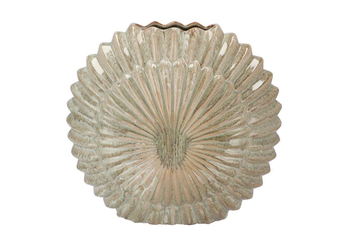 <h4>Sifan Green Vase Oval 39x16x39cm Nm</h4>