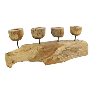 Candleholder Teak Erosion L70W20H16