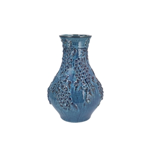 Inga Grape Blue Vase Active Glaze 25x25x35cm