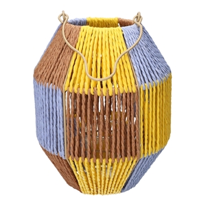 DF06-740488400 - Lantern Lucera d11/20xh24.5 ochre/lilac