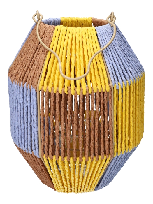 <h4>DF06-740488400 - Lantern Lucera d11/20xh24.5 ochre/lilac</h4>