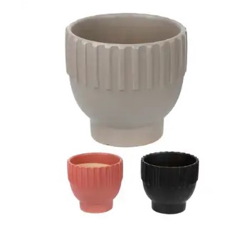 <h4>VASO DECORATIVO DE CERAMICA 18CM IMP G DVA523 - CREME</h4>