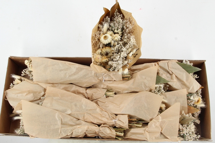 DRIED BOUQUET WHITE 50CM BOX