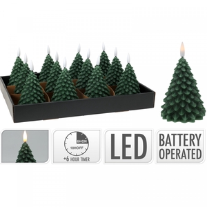 Kerst LED Kaars kerstboom d06*11cm