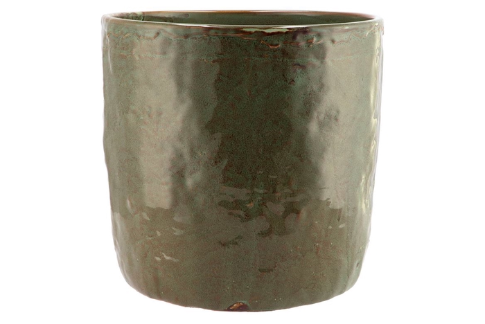 <h4>Iron Stone Green Glazed Pot 30x28cm</h4>