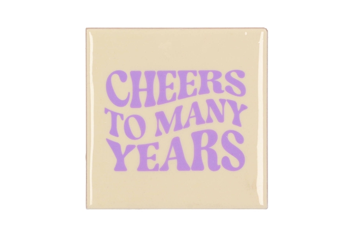 Tile Cheers To Many Years Beige 10x10x1cm