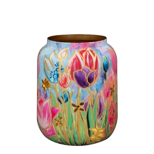 Metaal Tulips vaas d21*24cm