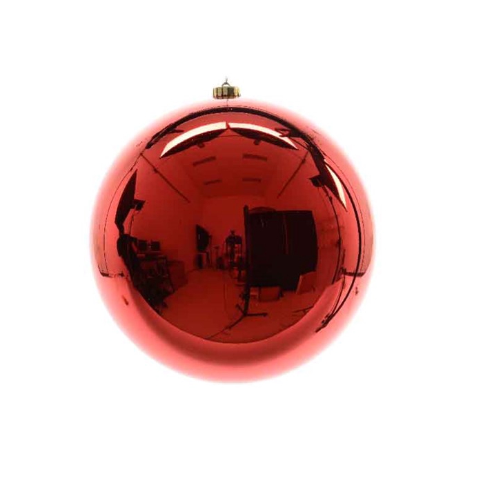 <h4>KERSTBAL PLASTIC GLANS 140MM KERSTROOD 1PC</h4>