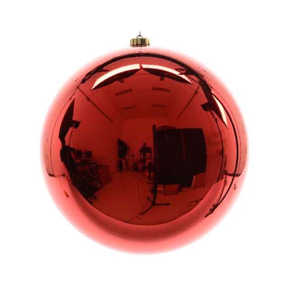 KERSTBAL PLASTIC GLANS 140MM KERSTROOD 1PC