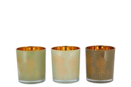 <h4>Hilly Summer Green Mix T-light Glass Ass 9x10cm Nm</h4>