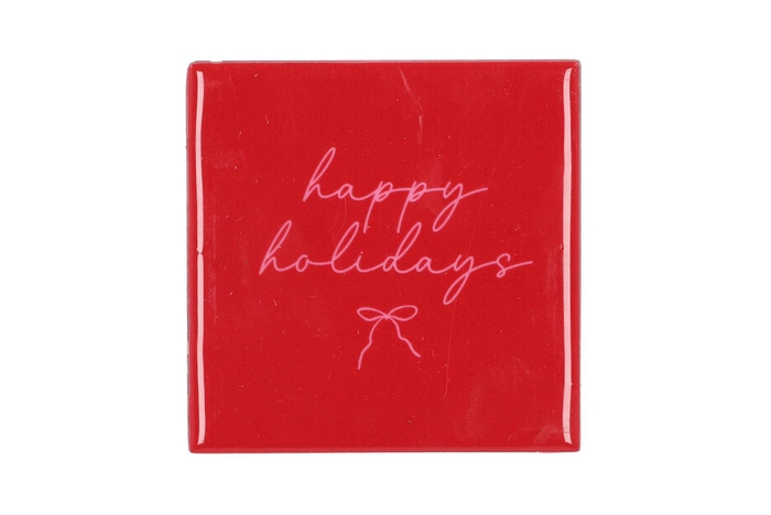 Tile Happy Holidays Bow 10x10x1cm Nm
