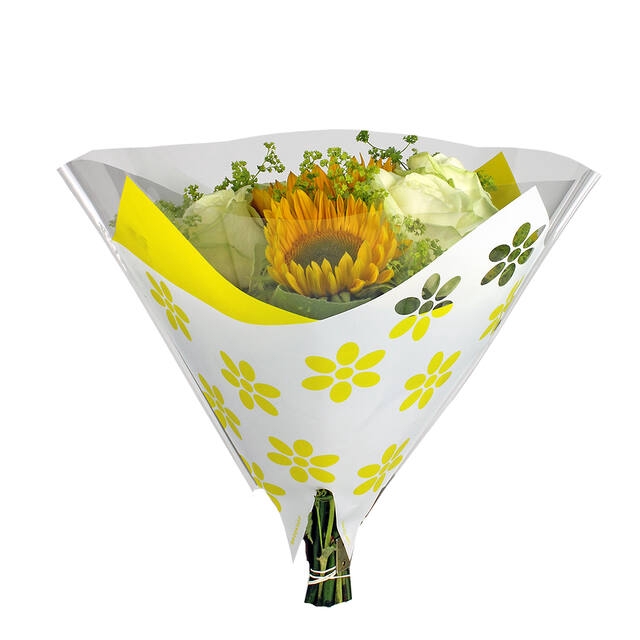 <h4>Sleeves 30x30cm Angelo OPP35 Clear Flowers yellow</h4>