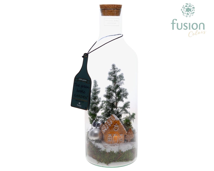 <h4>Green Bottlefles Medium met Chamaecyparis</h4>