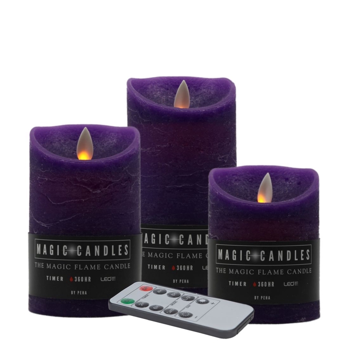 <h4>DF12-MB-20154 - Led candles remote set/3 purple</h4>