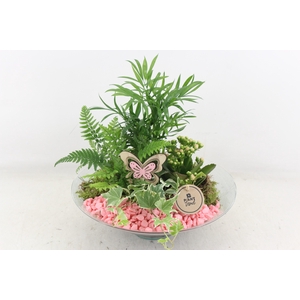 arr2 PL - Glas schaal 30cm - roze