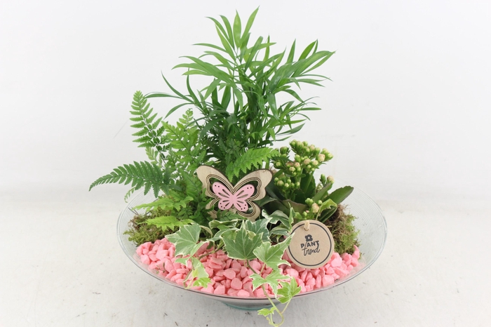 <h4>arr2 PL - Glas schaal 30cm - roze</h4>