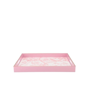 Melamine Old Pink Plate Rectangle Bird 35x25x4cm