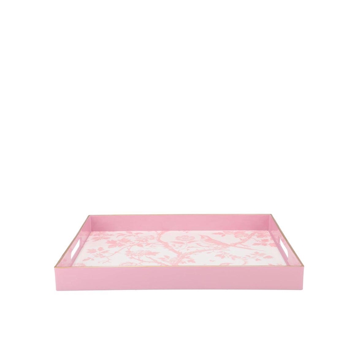 <h4>Melamine Old Pink Plate Rectangle Bird 35x25x4cm Nm</h4>