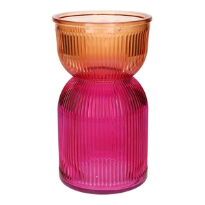 Vase Same duo d12xh21 peach/fuchsia