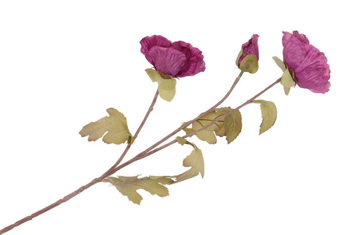 <h4>Silk Papaver 3x Purple 76cm</h4>