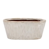 Iron Stone White Glazed Oval Pot 28x15x13cm