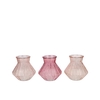 Roman Sweets Pink Clear Mix Diamond Glass Vase Ass 13x13cm