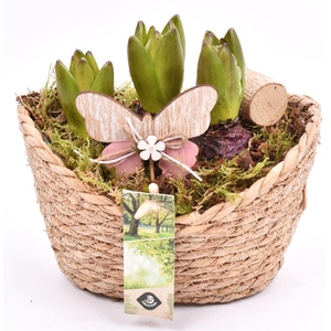 Jute mand ovaal 19x14cm