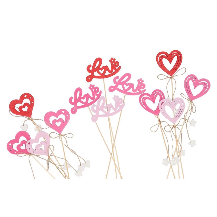 <h4>Pick Red/pink Hearts Ass 28cm P/24</h4>