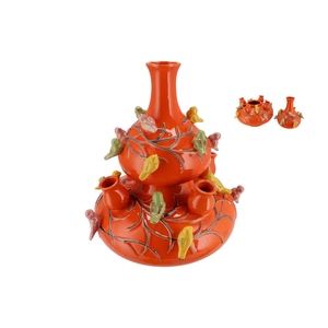 Bird Vase Orange Bubbles 33x37cm Nm