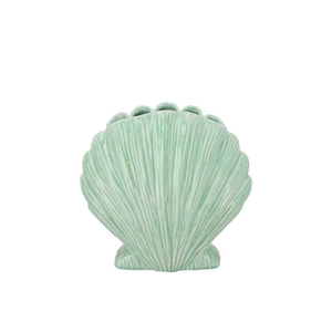 Shella Green Vase Scallop 16x8x16cm