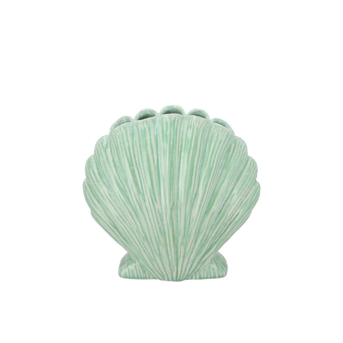 <h4>Shella Green Vase Scallop 16x8x16cm</h4>