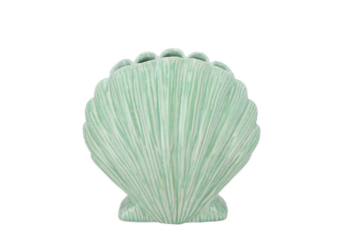 <h4>Shella Green Vase Scallop 16x8x16cm</h4>