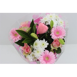 Boeket 3 Roos 3 Germini Roze Valentijn