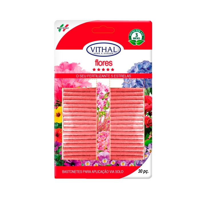 <h4>FERTILIZANTE VITHAL FLORES COM 30 BASTONETES 35G</h4>