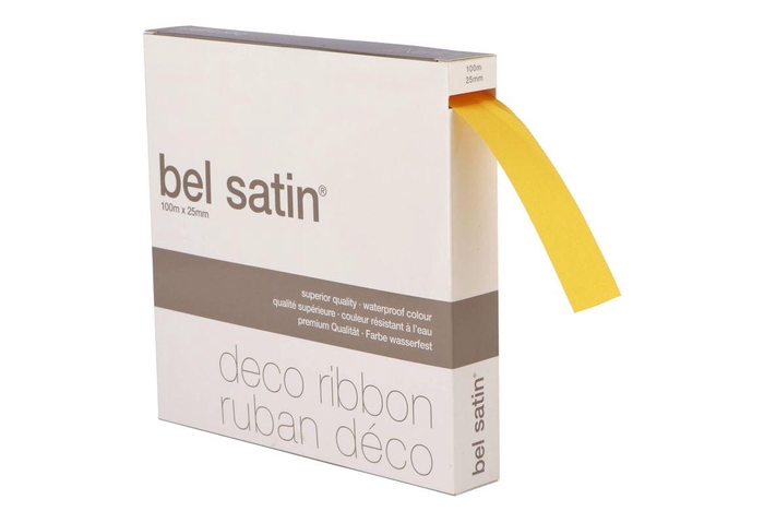 <h4>Ribbon Satin 55 Yellow 100m X 25mm P/1</h4>